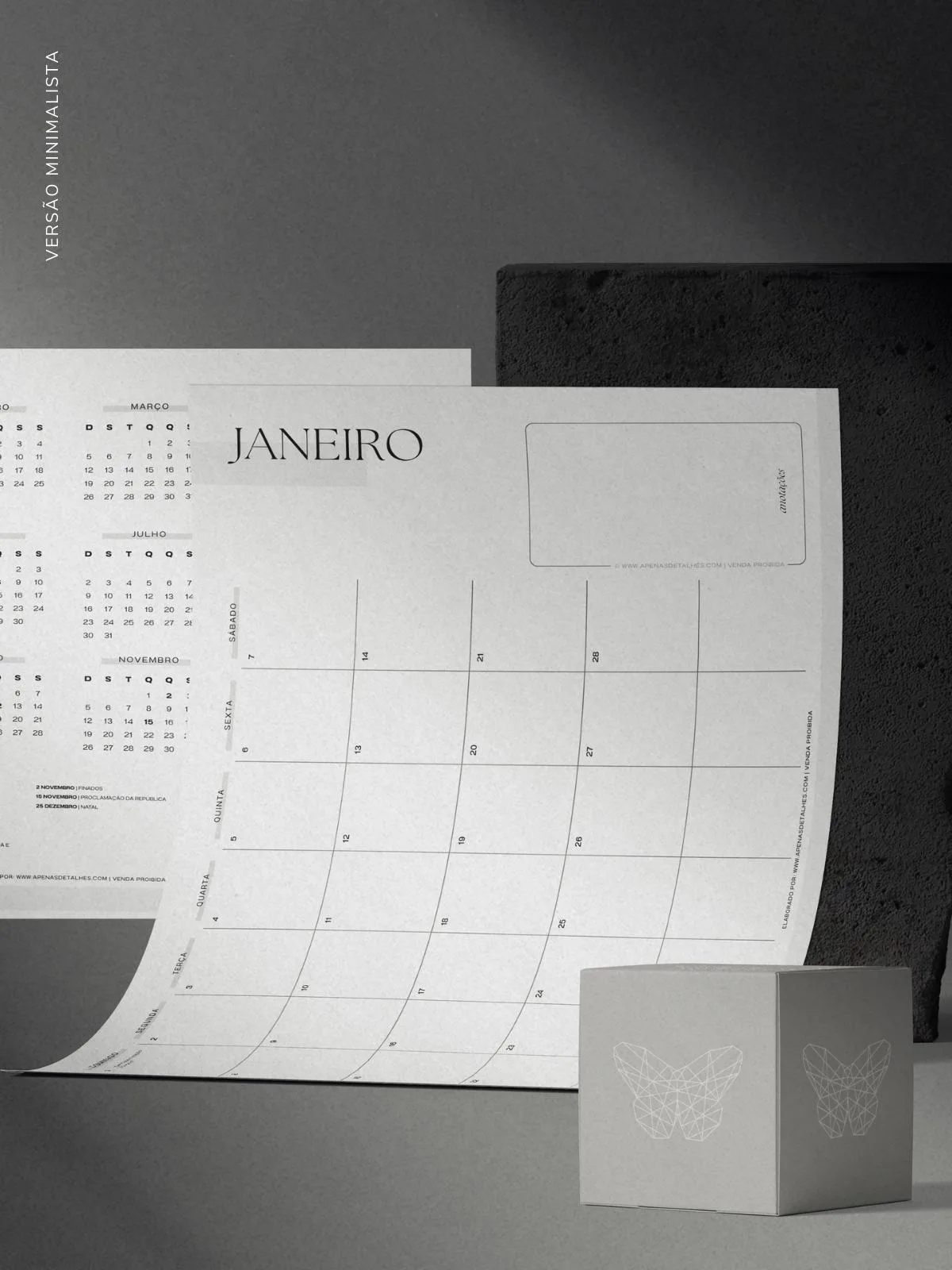 Planner 2023 mensal minimalista