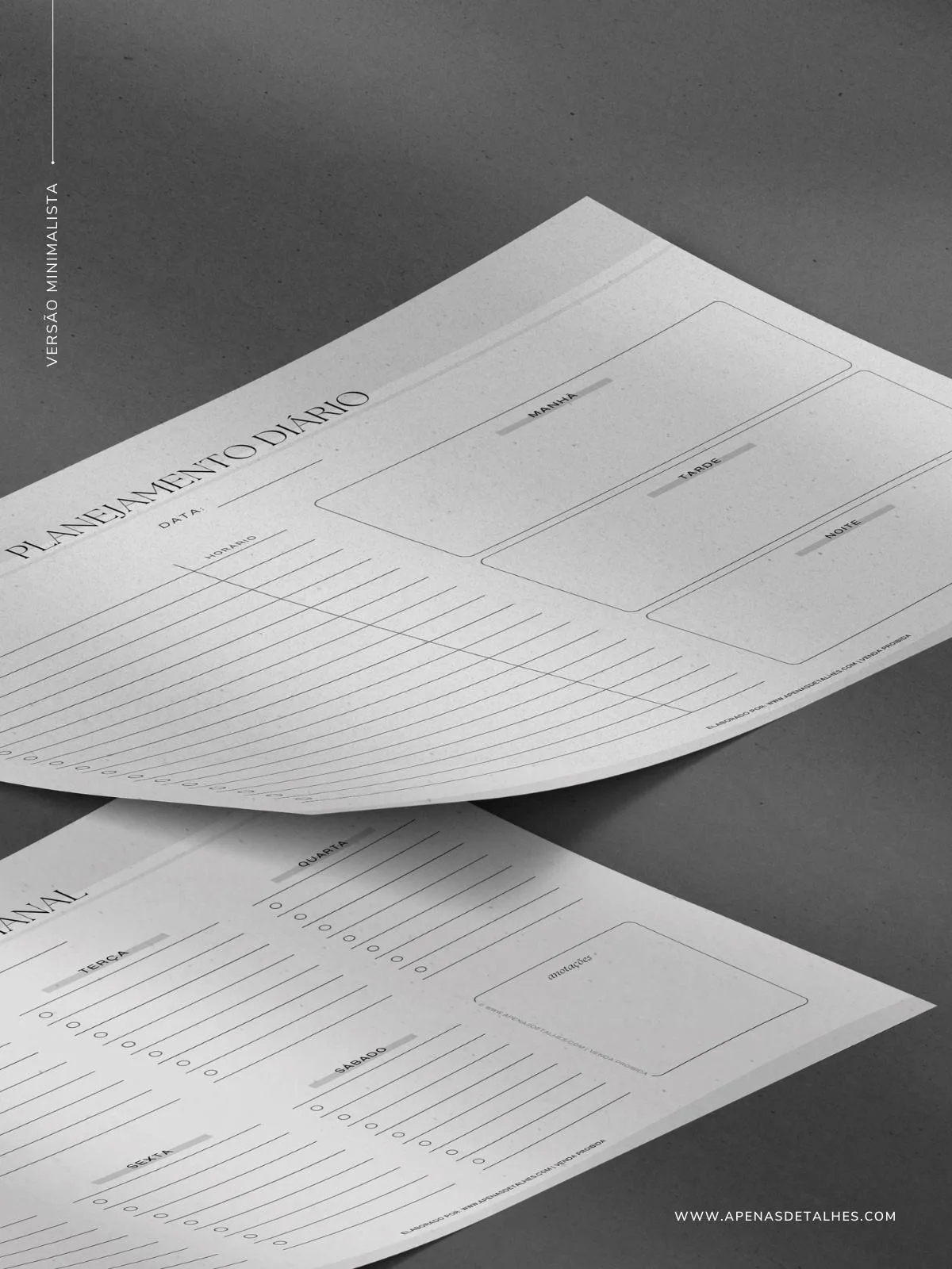 Planner diário e planner semanal 2023 versão minimalista