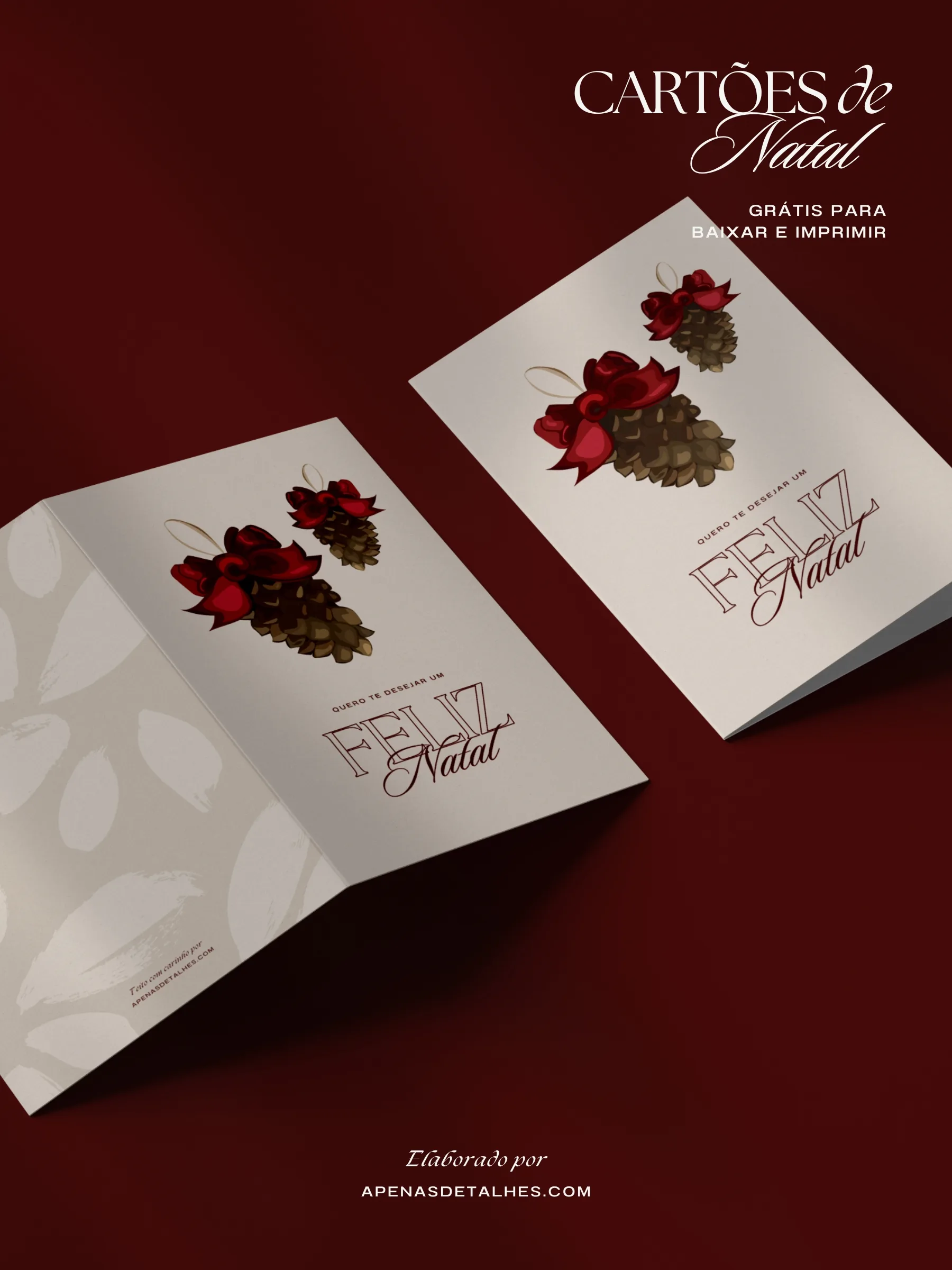 Cartão de Natal para imprimir - 6 modelos grátis