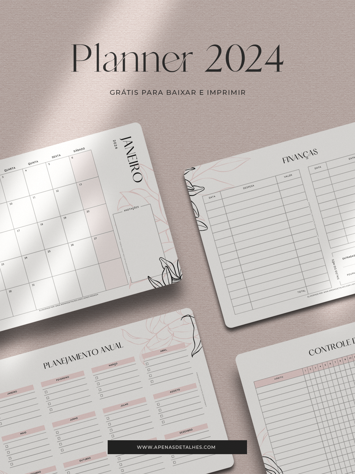 Planner 2024 grátis para baixar e imprimir - pdf