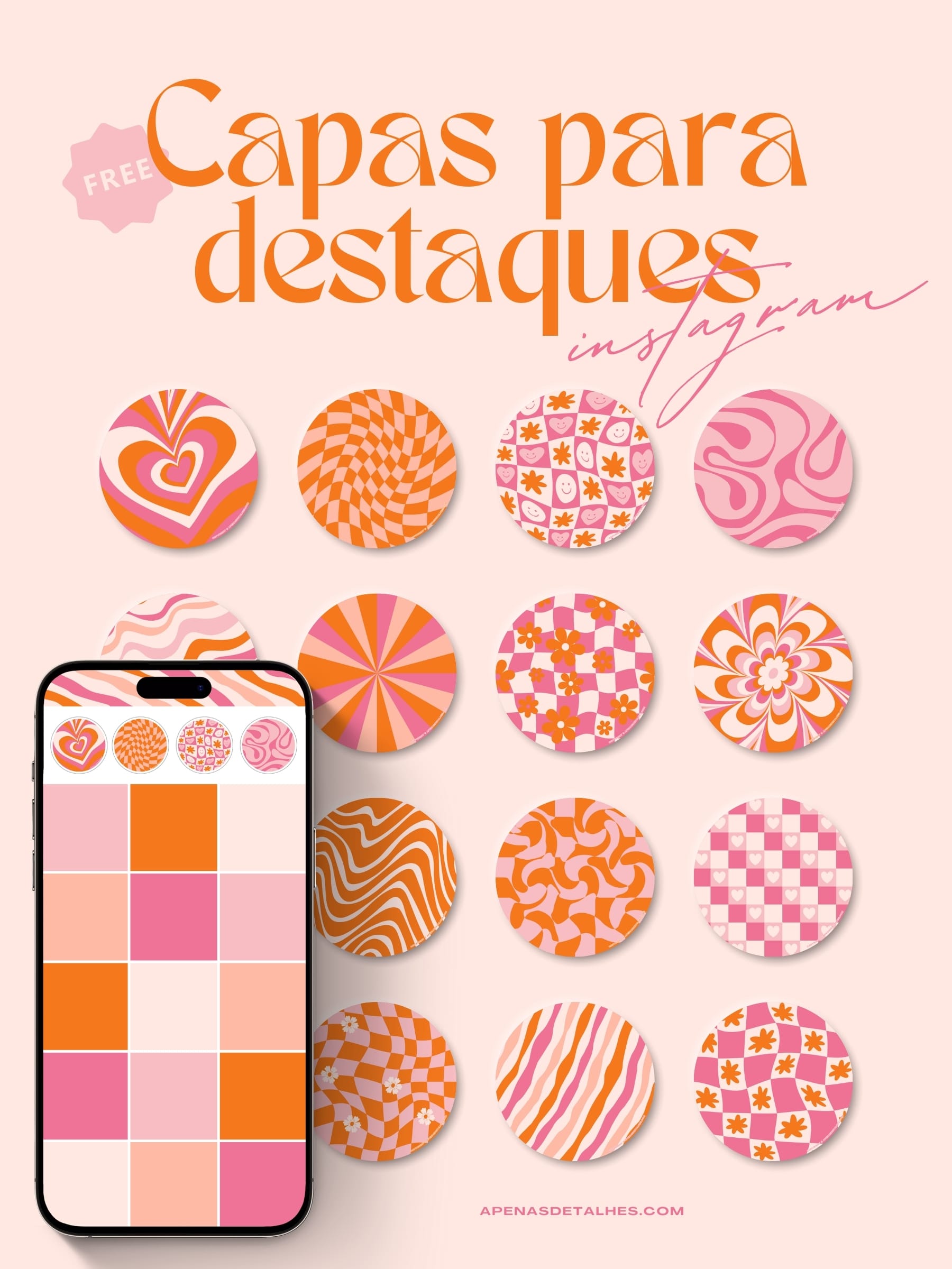 Capas para destaques do Instagram gratuitas - Groovy Aesthetic