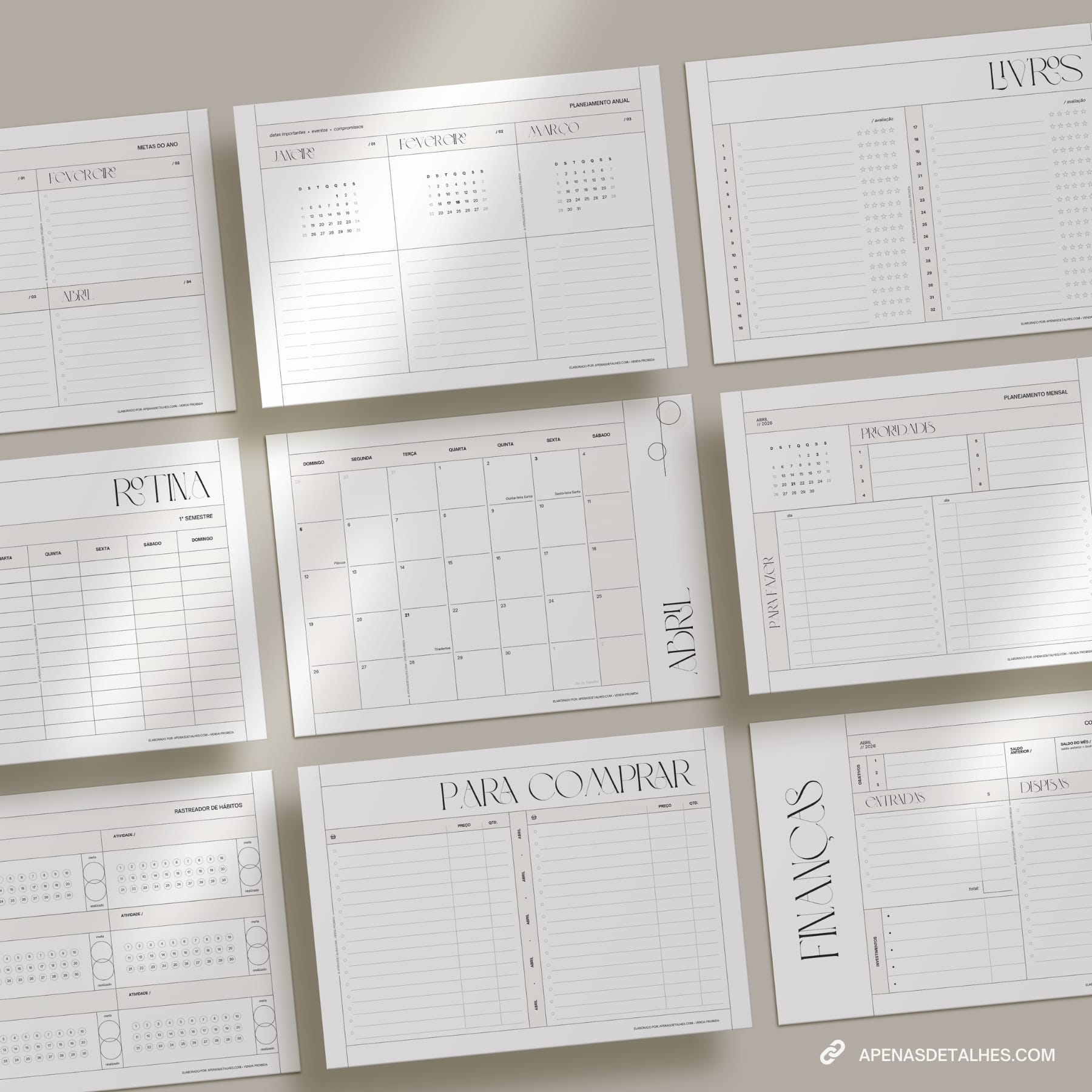 Planner 2026 grátis para baixar e imprimir - em pdf