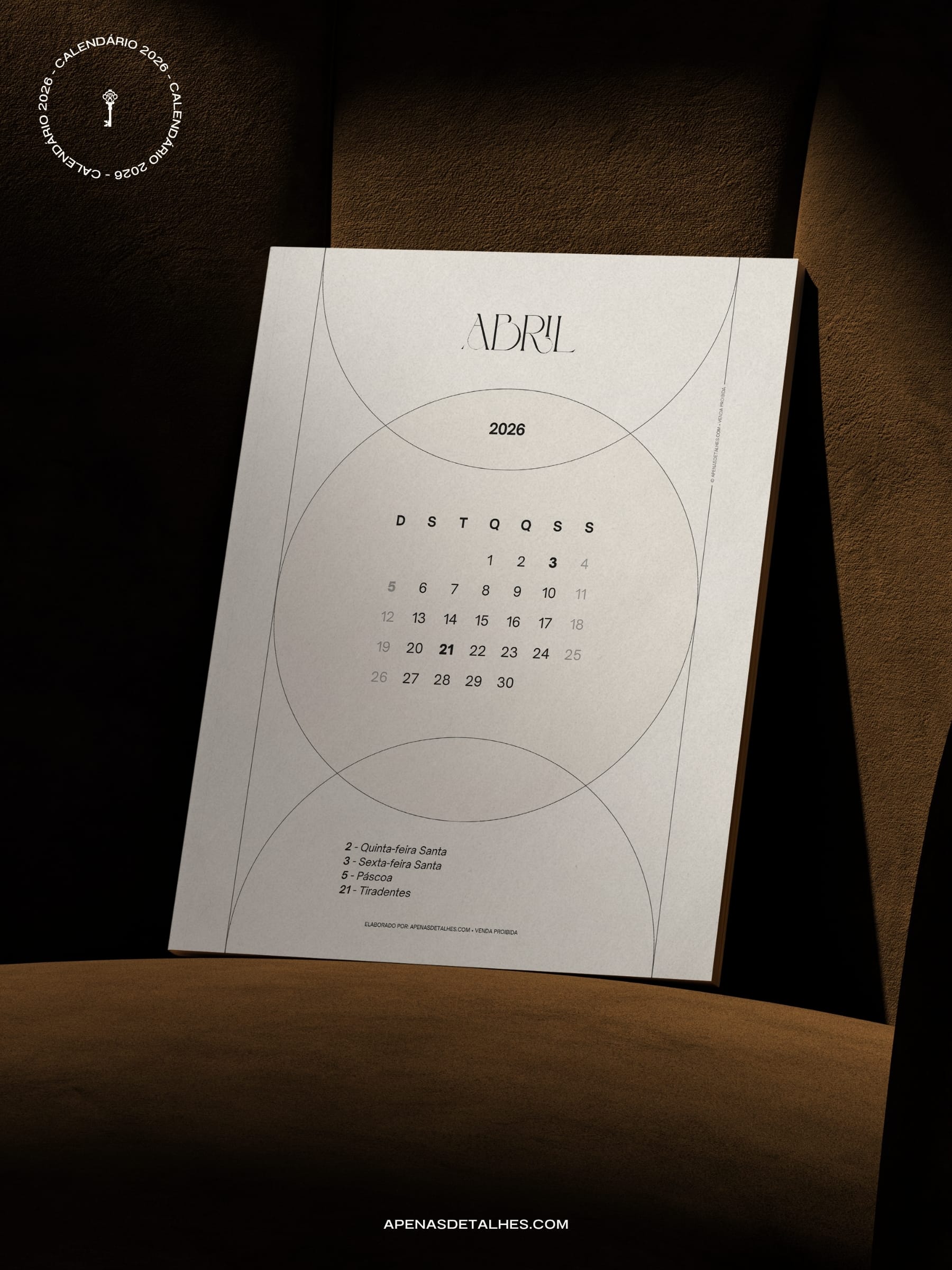 Calendário 2026 grátis para baixar e imprimir