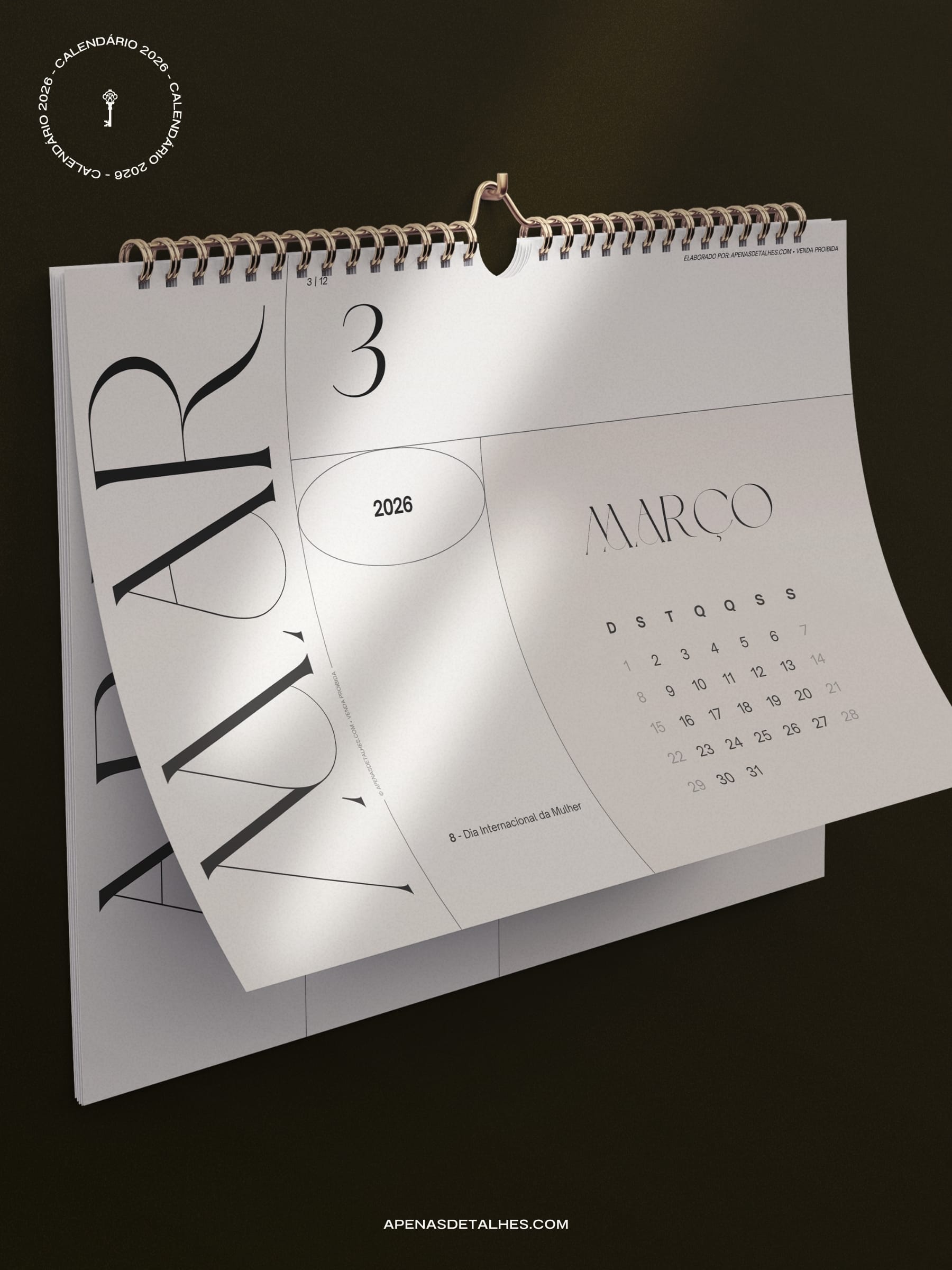 Calendário 2026 grátis para baixar e imprimir