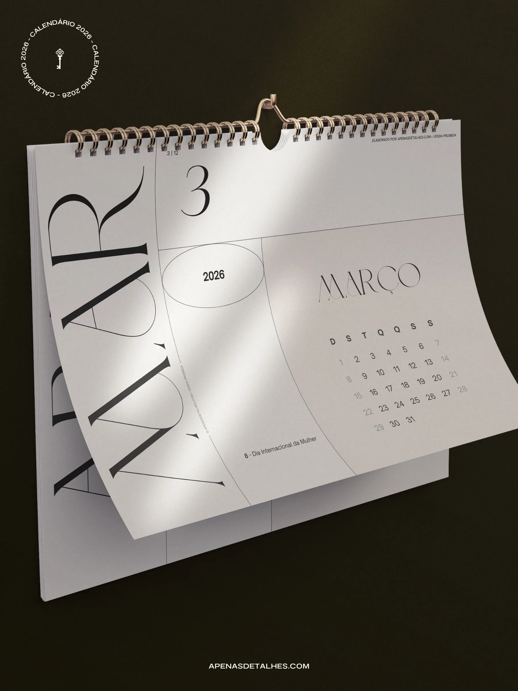 Calendário 2026 grátis para baixar e imprimir