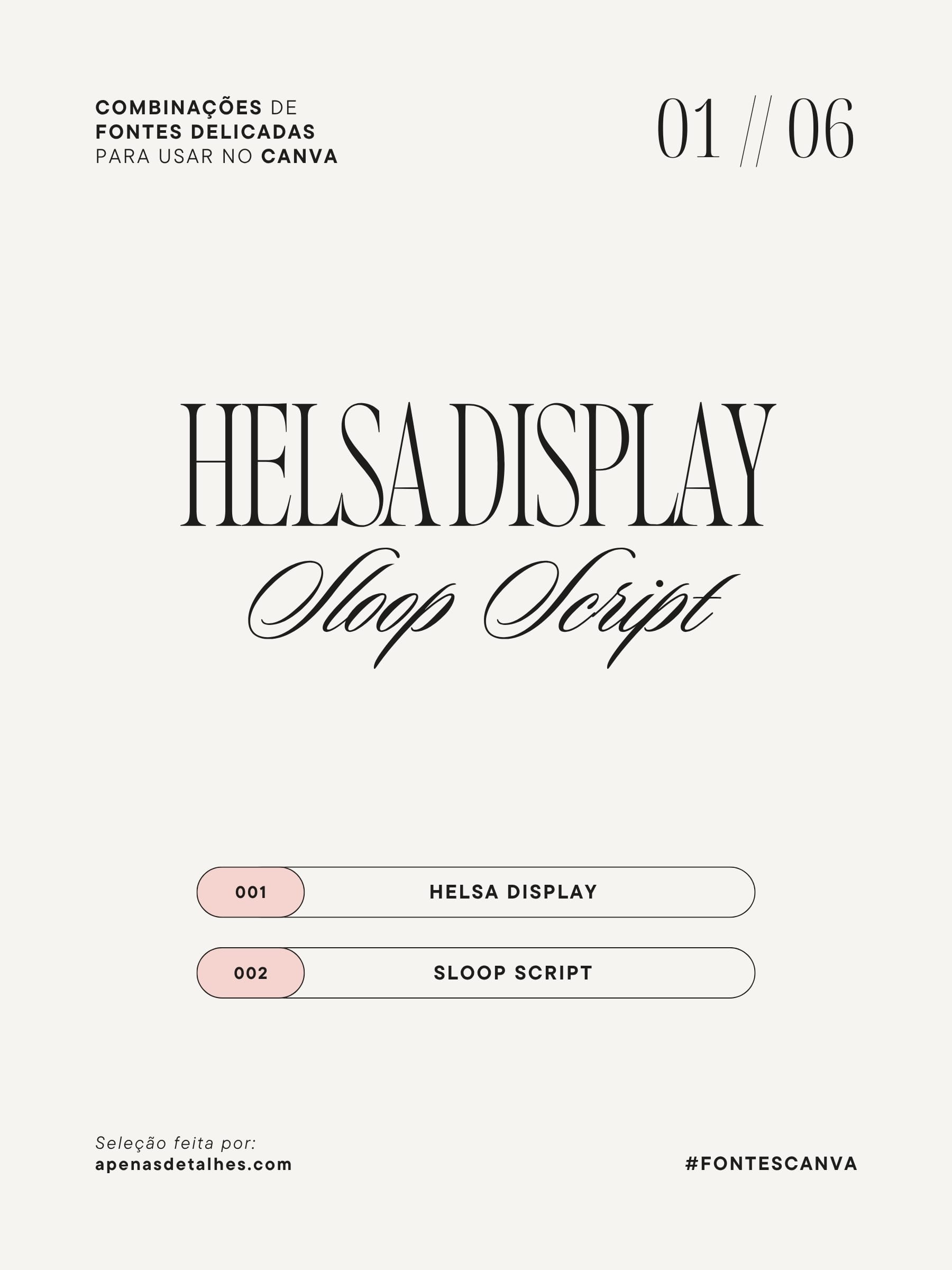 Combinações de fontes delicadas no Canva