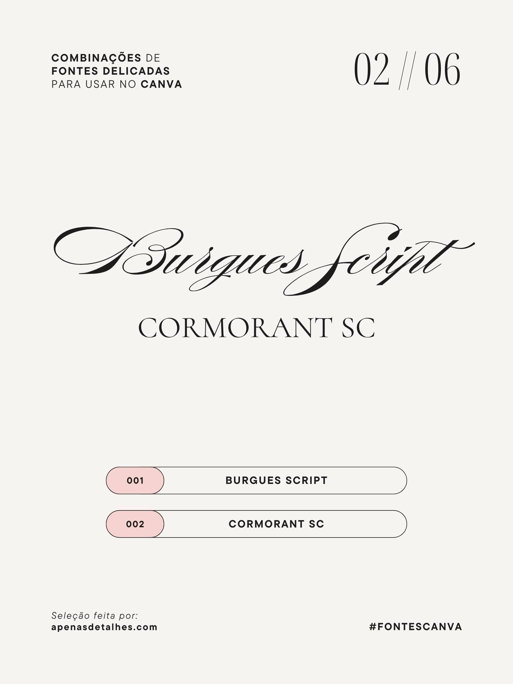 Combinações de fontes delicadas no Canva