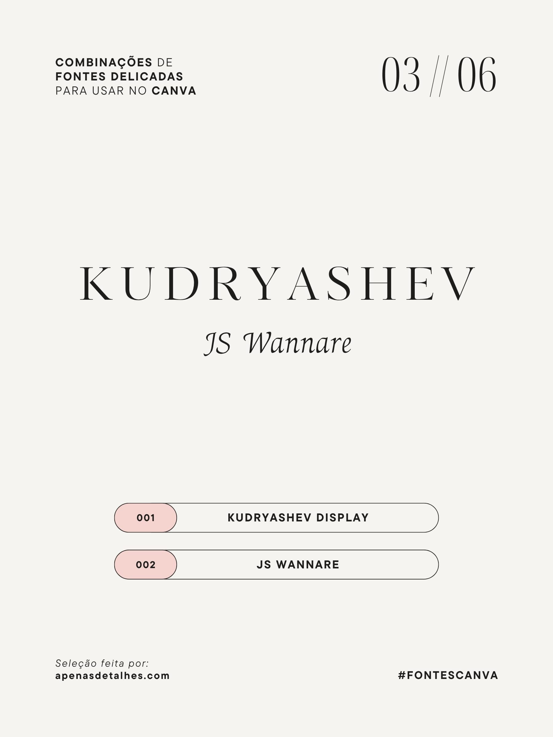 Combinações de fontes delicadas no Canva