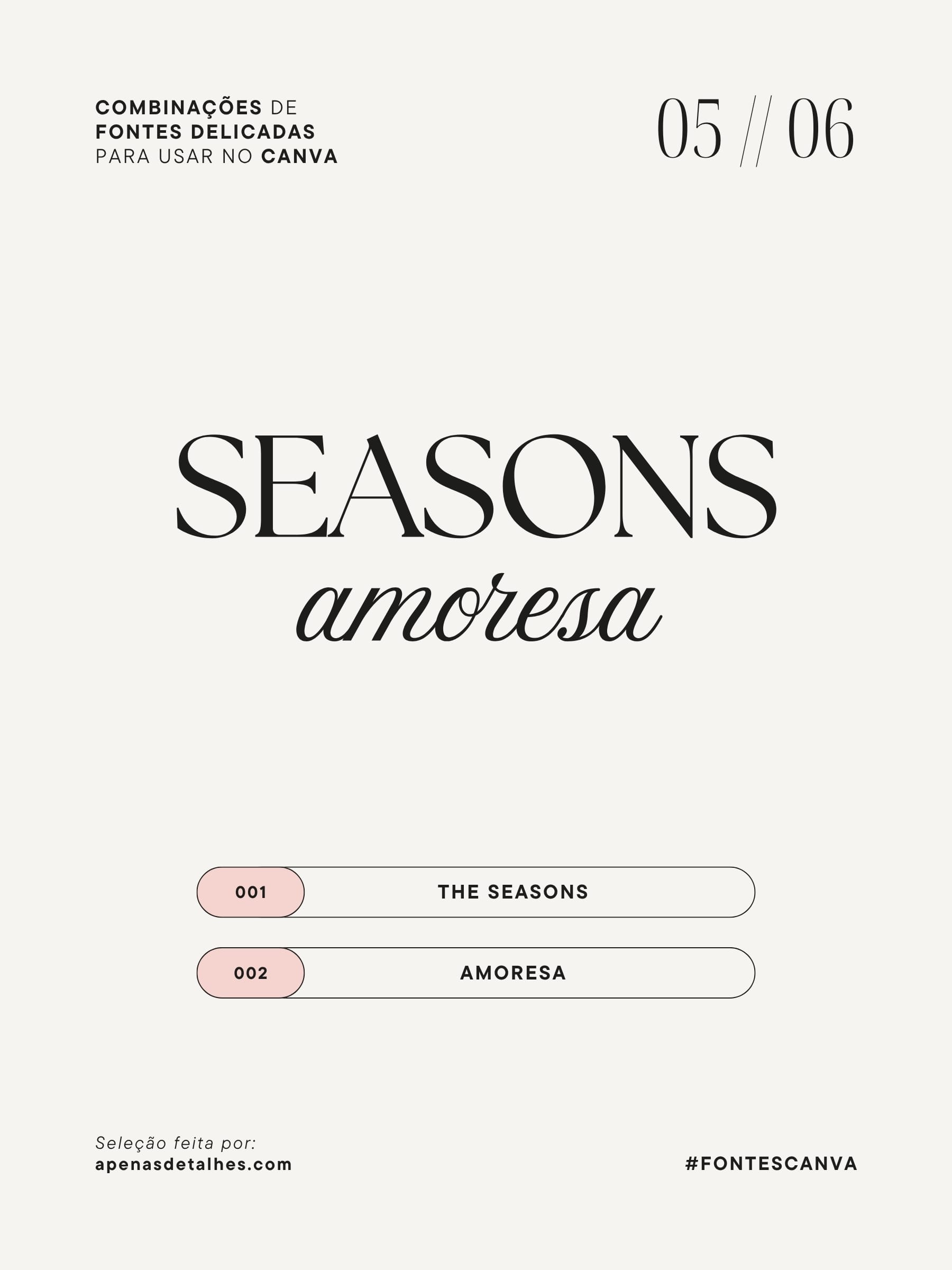 Combinações de fontes delicadas no Canva
