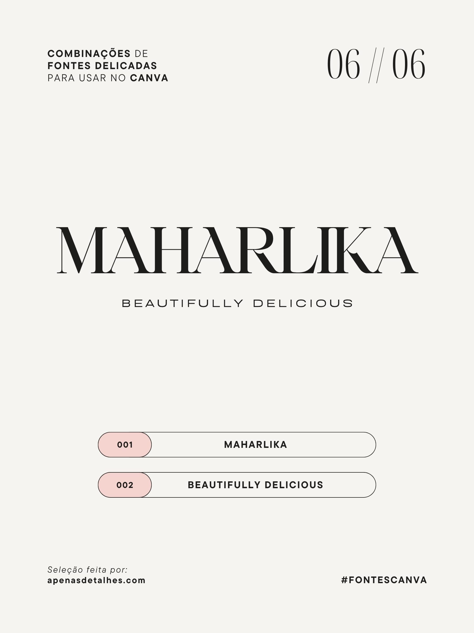 Combinações de fontes delicadas no Canva